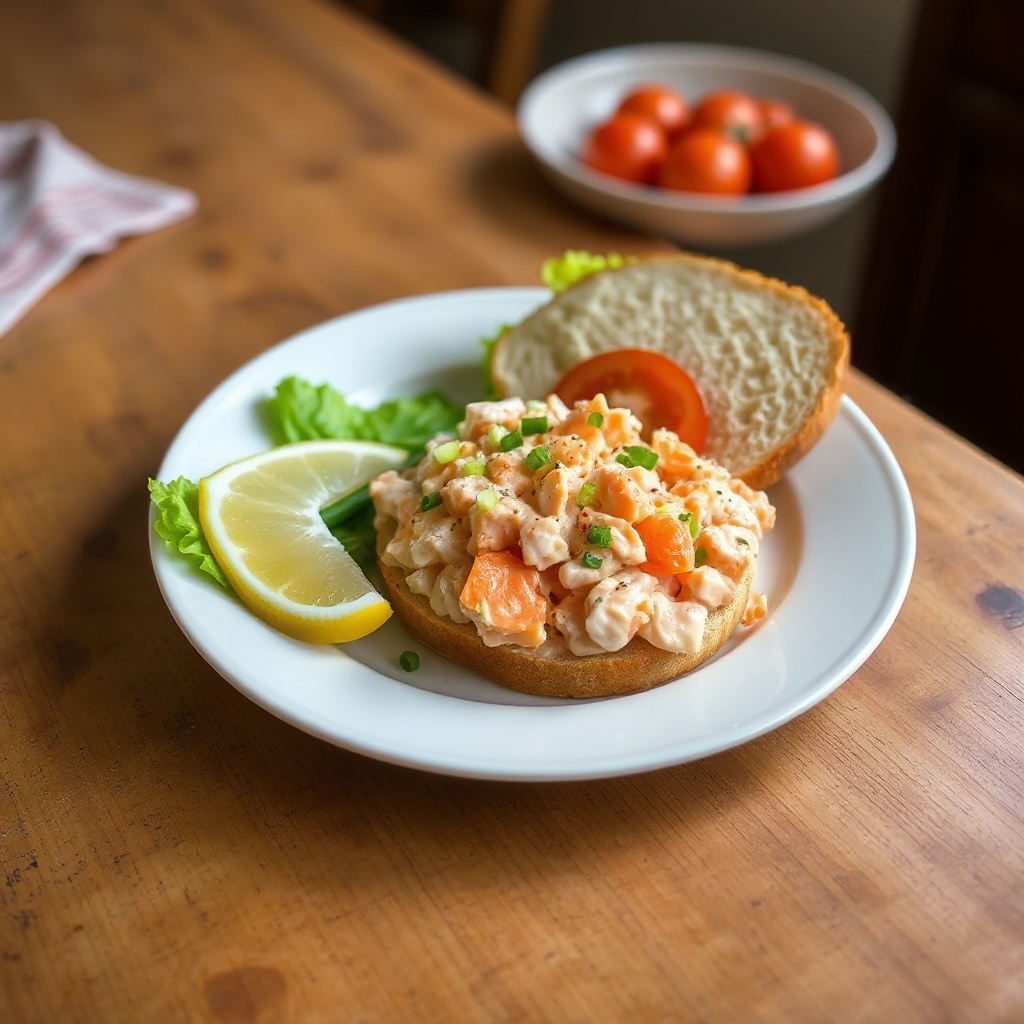 Delizioso Sandwich di Insalata di Salmone