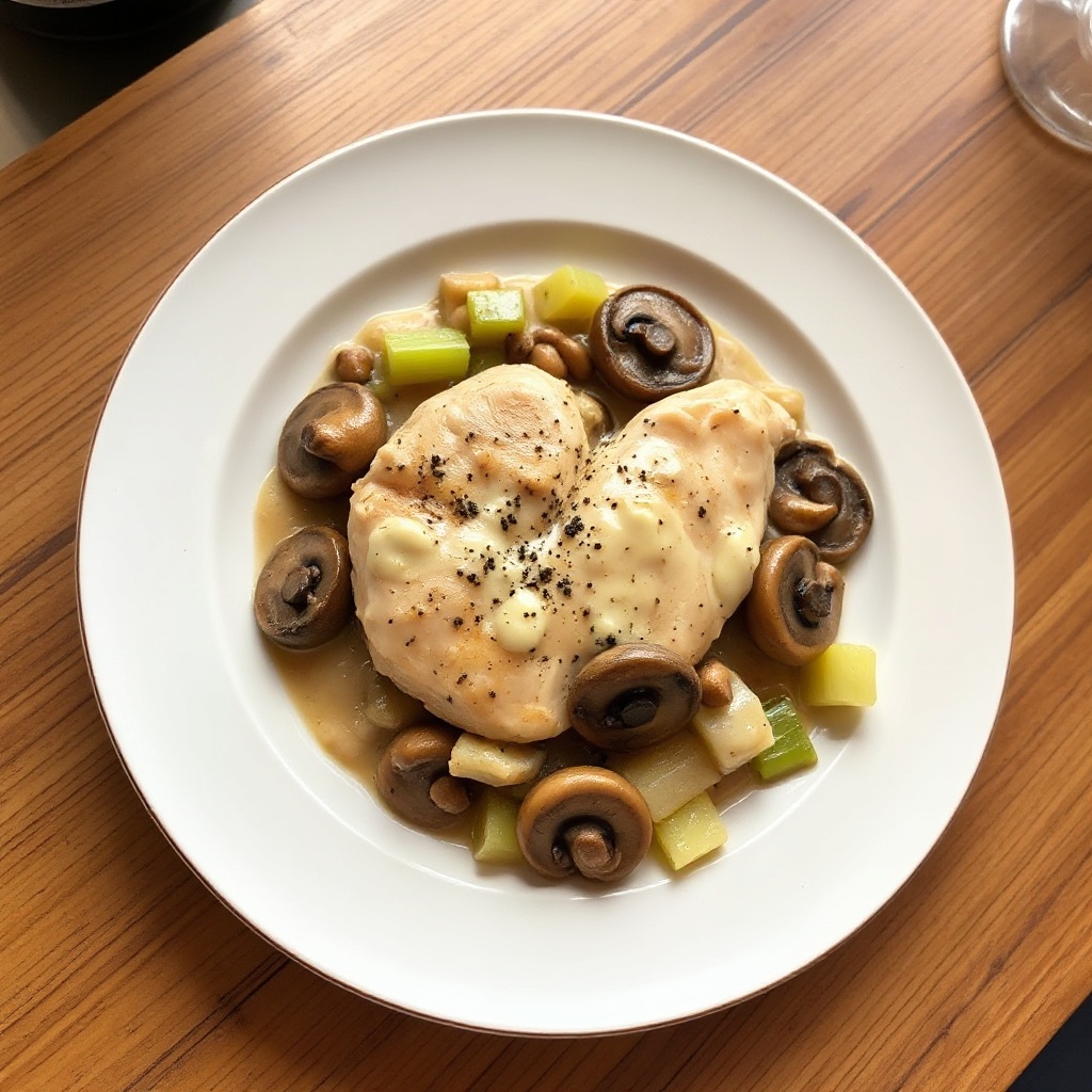 Casseruola di Pollo e Funghi Salati