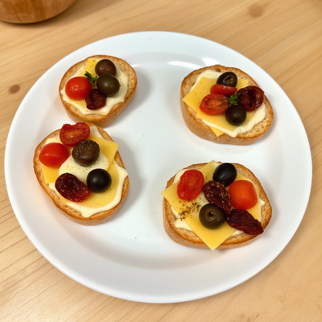 Käse-Oliven-Tomaten-Toastbites