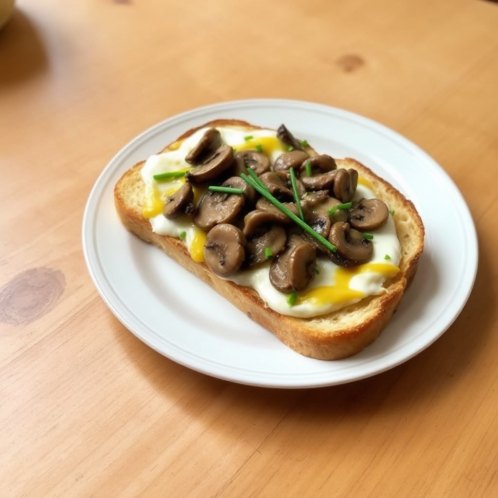 Creamy Mushroom Toast with Mustard and Chives