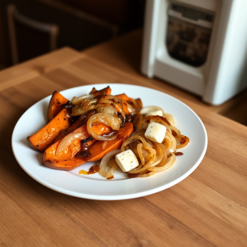 Honey-Glazed Roasted Sweet Potatoes with Caramelized Onions
