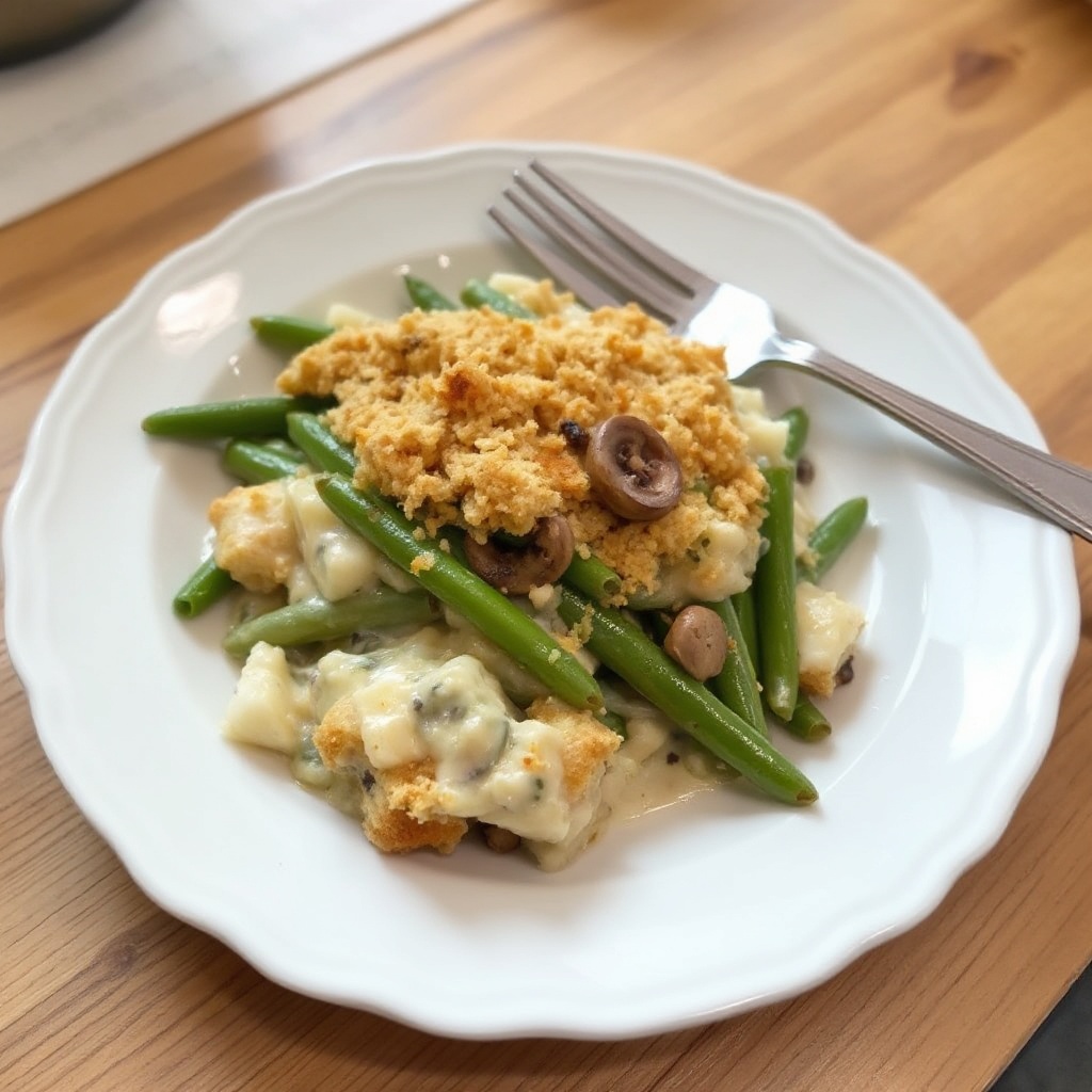 Creamy Green Bean Bake with Crispy Topping