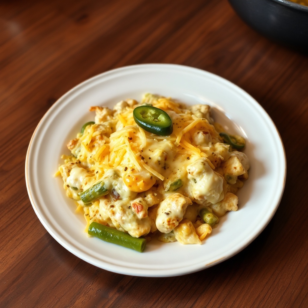 Cremiger grüner Chili-Hühnchen-Auflauf