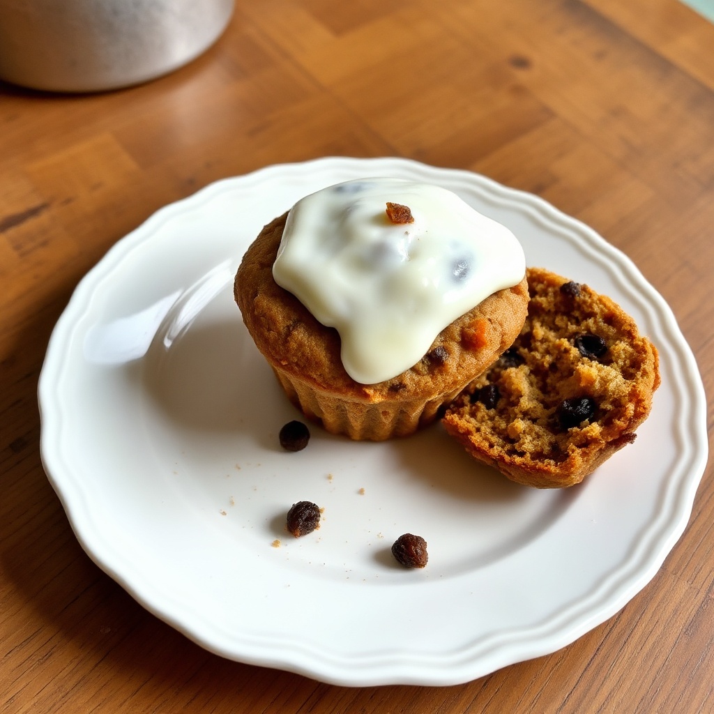 Muffin di Carote e Uvetta Speziati con Glassa al Formaggio Crema