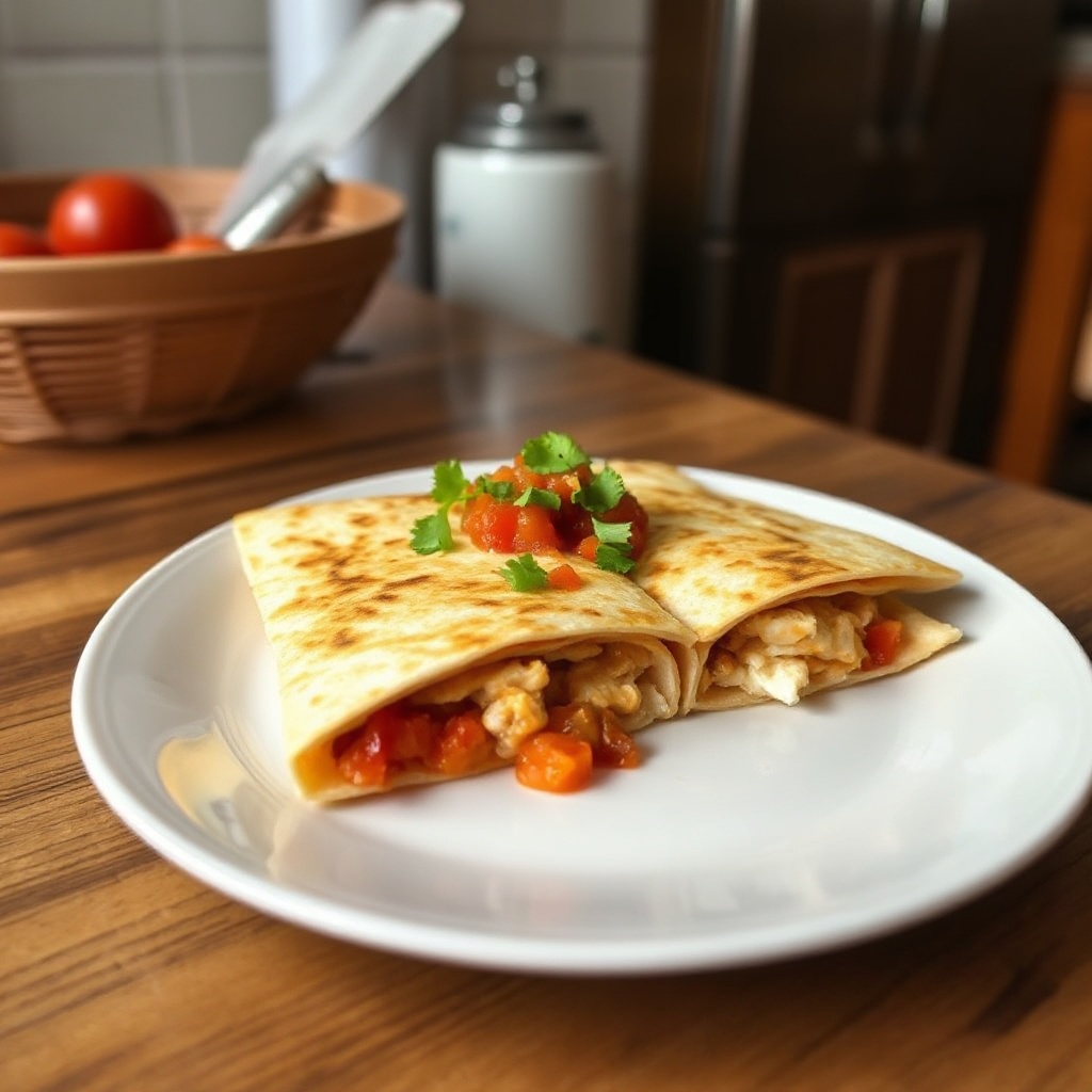 Cheesy Chicken Salsa Quesadillas