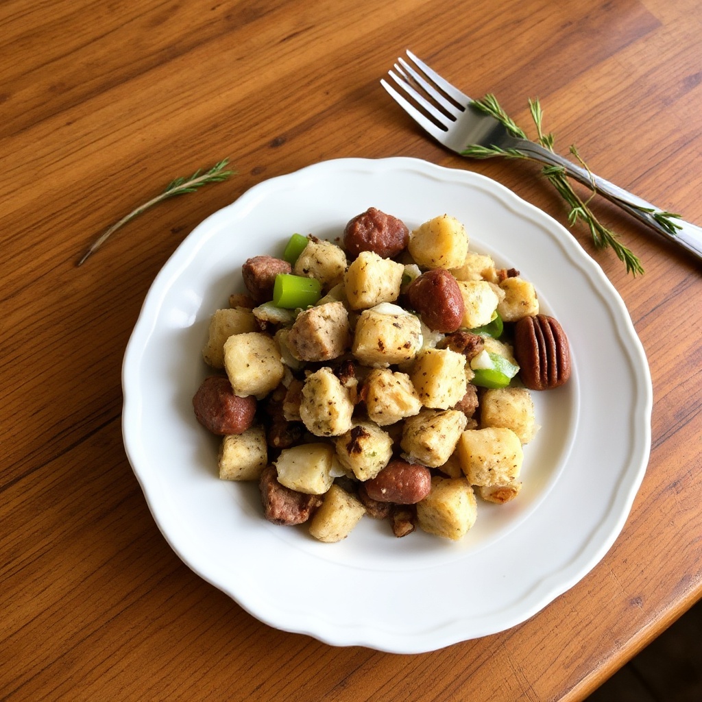 Herzhafte Kräuter- und Wurstfüllung