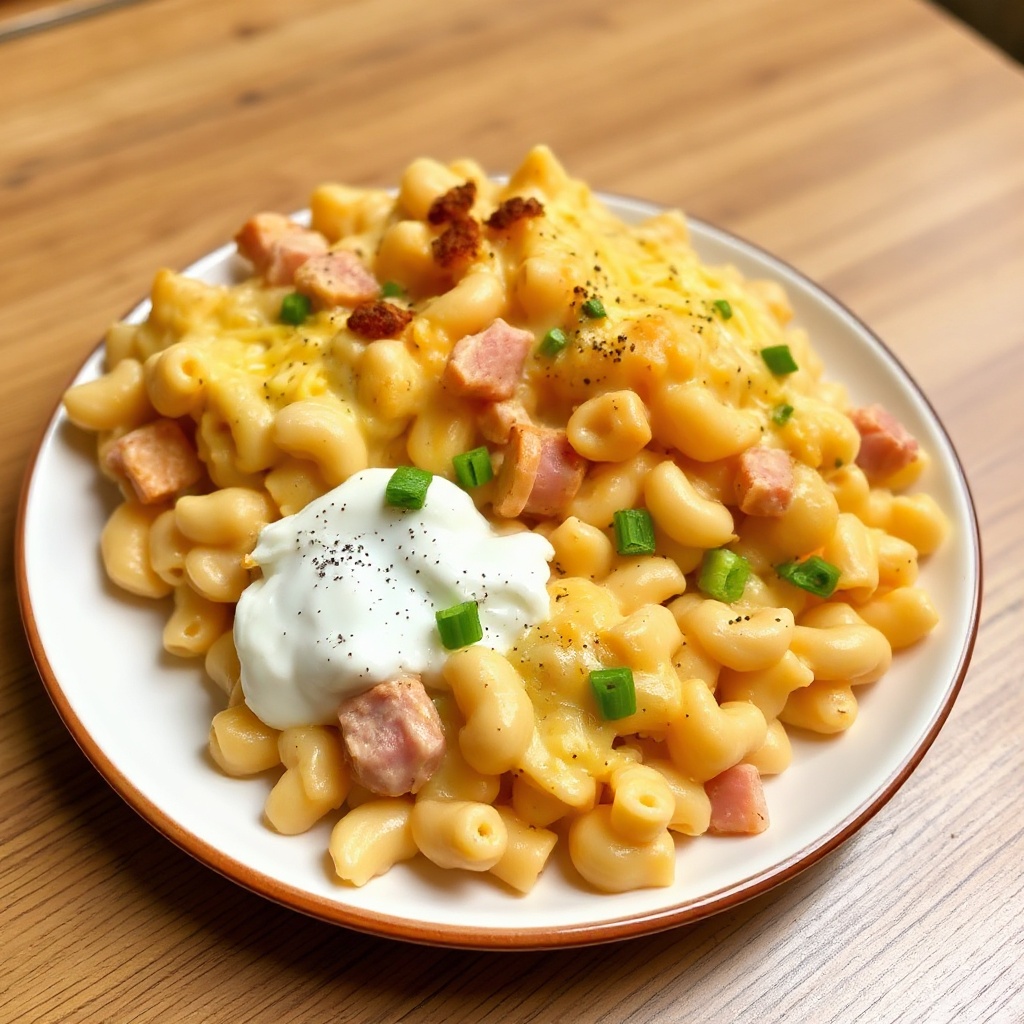 Creamy Ham and Cheese Pasta Bake