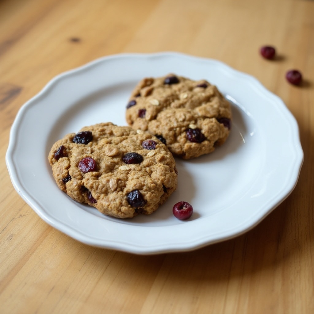 Vegan Cranberry Oatmeal Cookies with Almond Butter