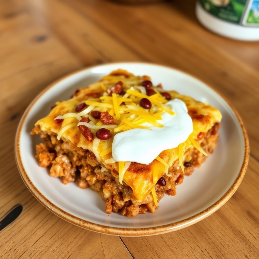 Käse-Layered Taco Auflauf