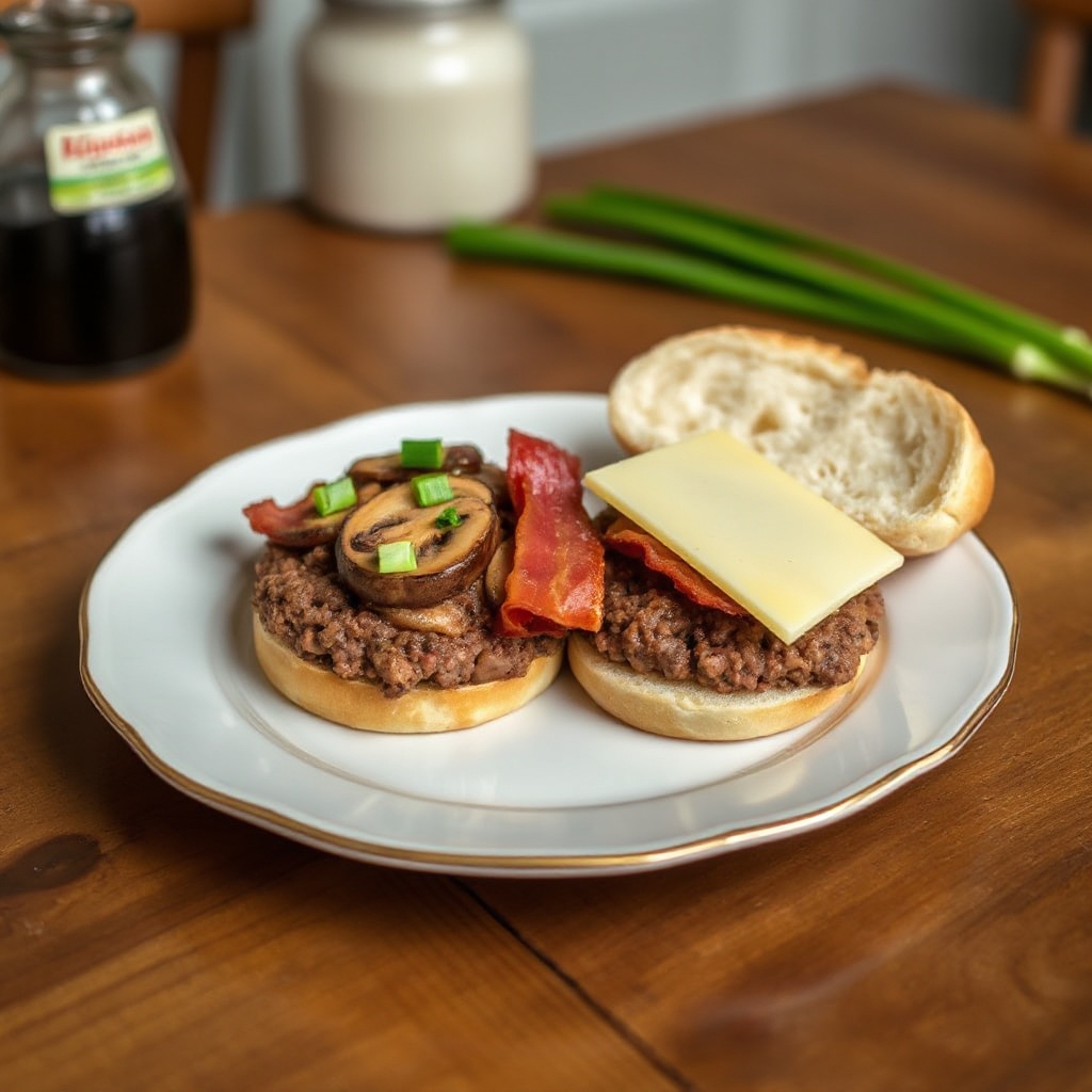 Hamburger Gourmet con Funghi e Bacon