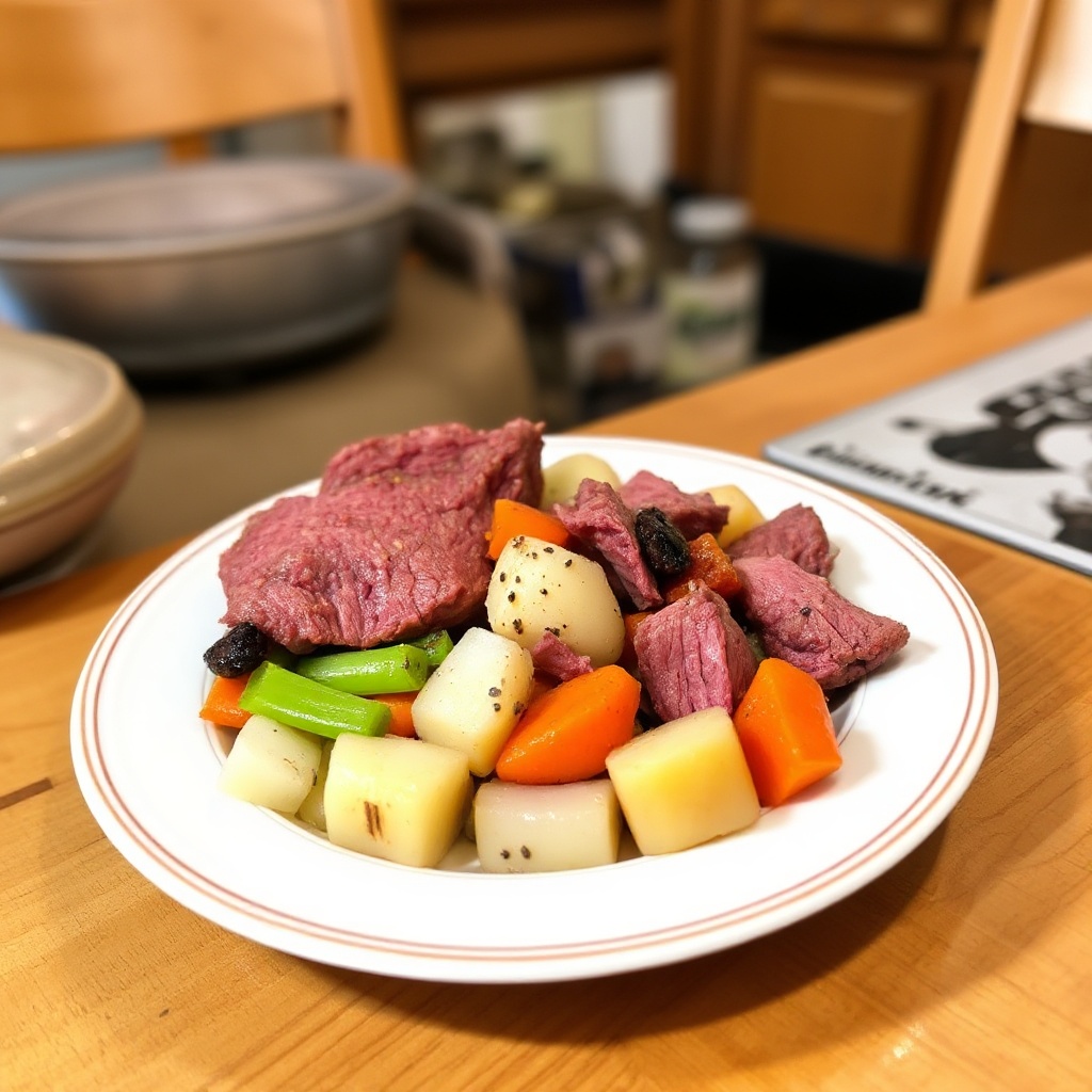 Schmortopf mit Corned Beef und Gemüse