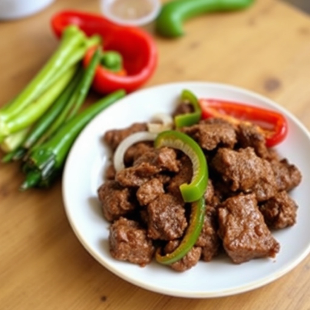 Langsame Kochbier-marinierte Rindfleisch-Fajitas