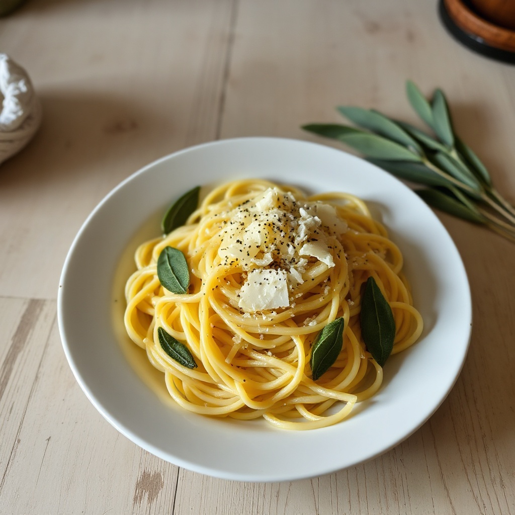 Salbeibutter-Pasta mit Parmesan