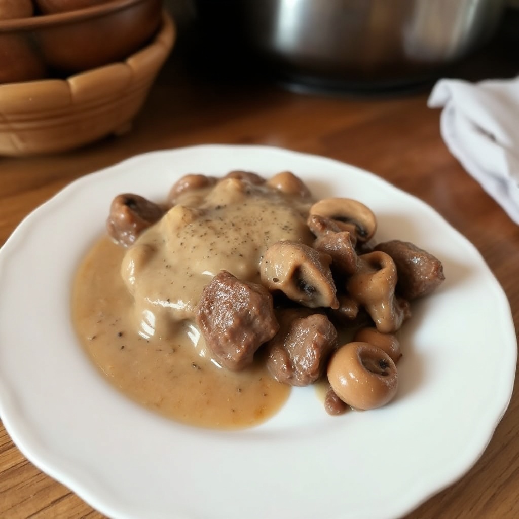 Bocconcini di Manzo Salati con Salsa di Funghi