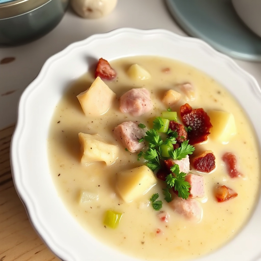 Cremige Schinken-Kartoffelsuppe