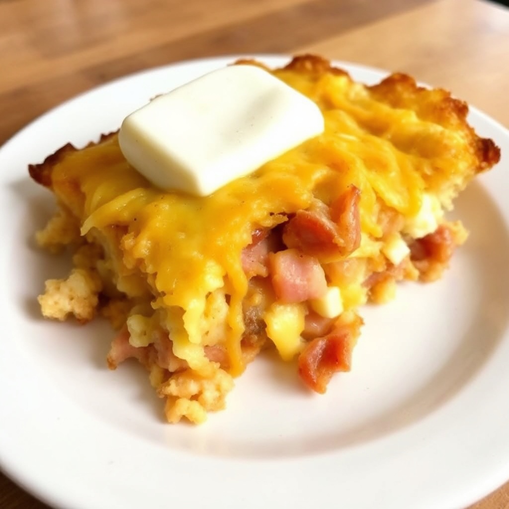 Torta di Colazione con Hash Brown e Formaggio