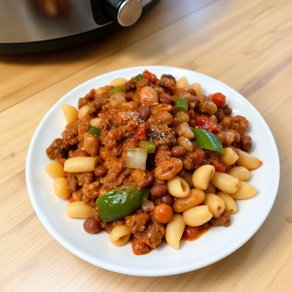 Pasta Chili di Manzo in Pentola Lenta