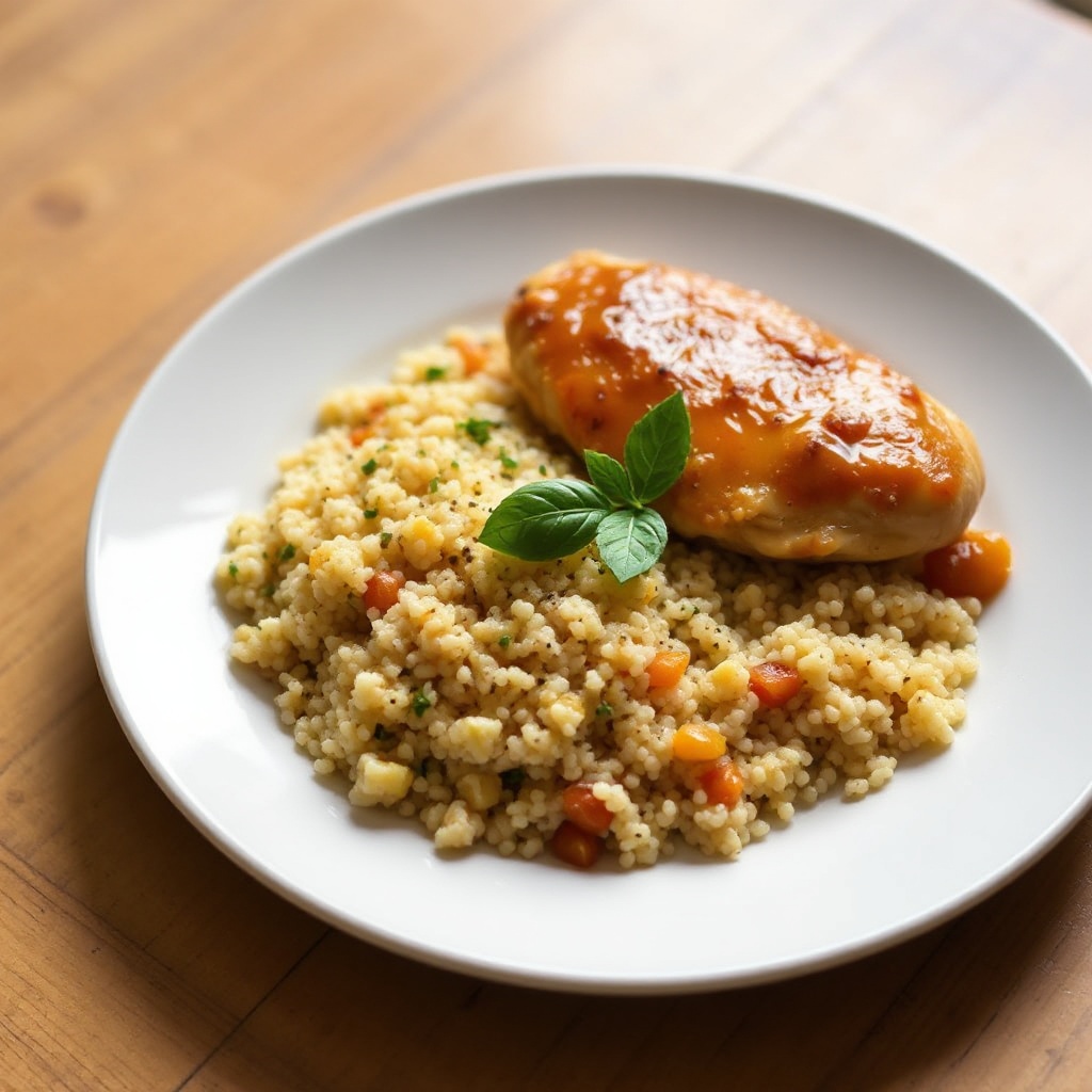 Apricot-Glazed Chicken with Herbed Couscous