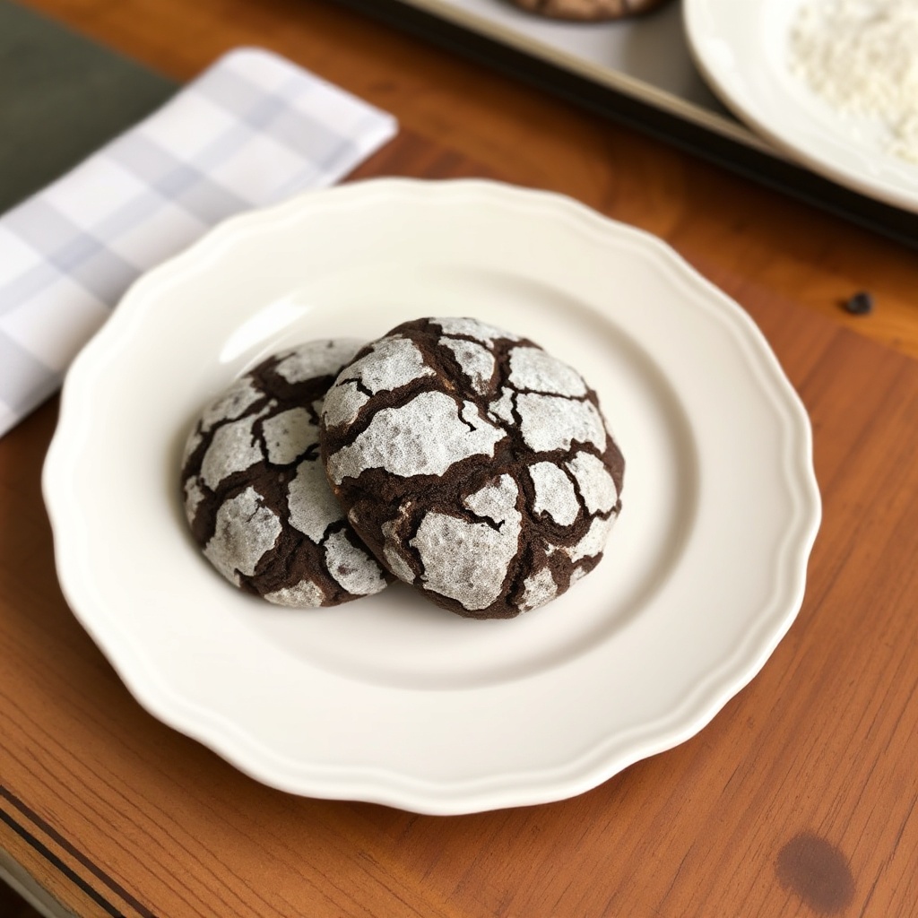 Dekadente doppelte Schokoladen-Crinkle-Cookies
