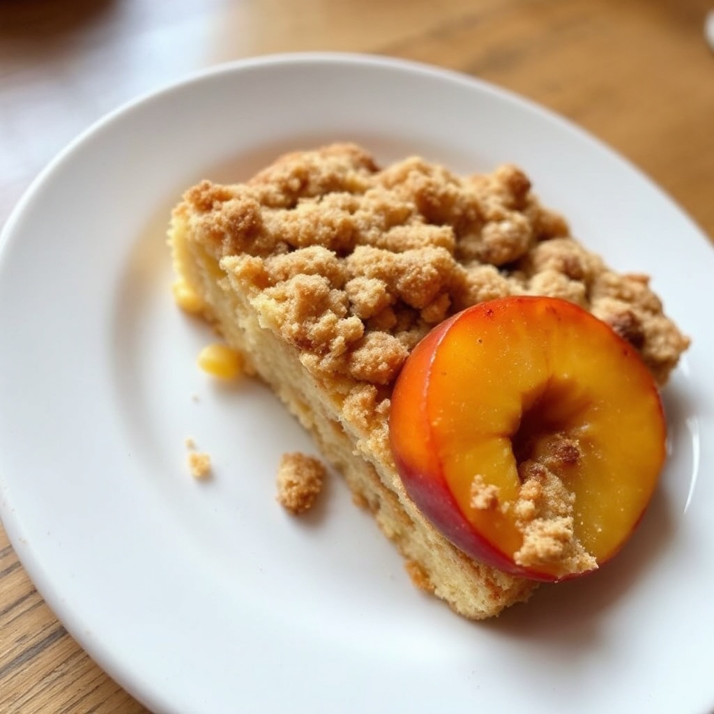 Torta di Pesche con Crumble alla Cannella