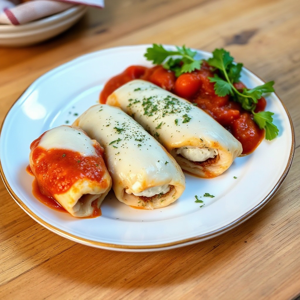 Hühnchenröllchen mit Kräuterfrischkäse