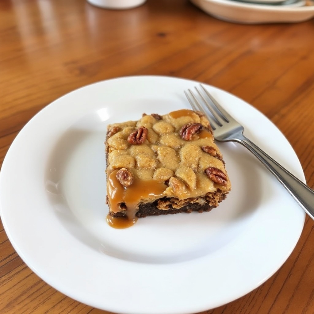 Barrette di Brownie con Caramello e Noci Pecan