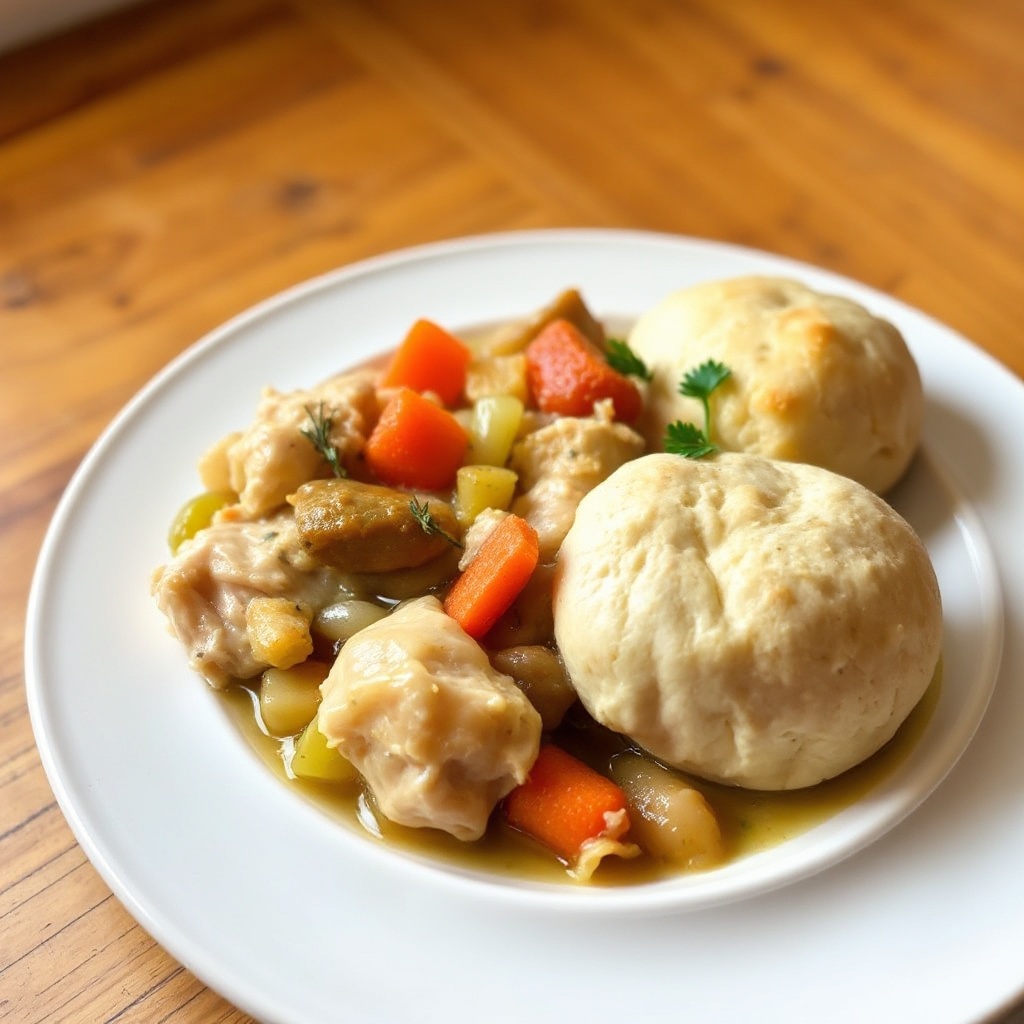 Pollo e Dumplings alle Erbe in Pentola Lenta