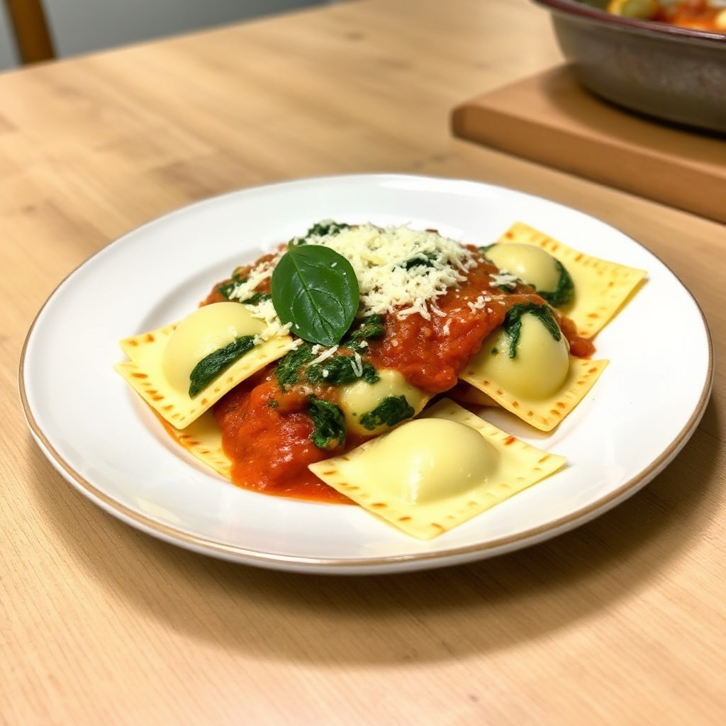 Schnelle Spinat-Ravioli-Auflauf