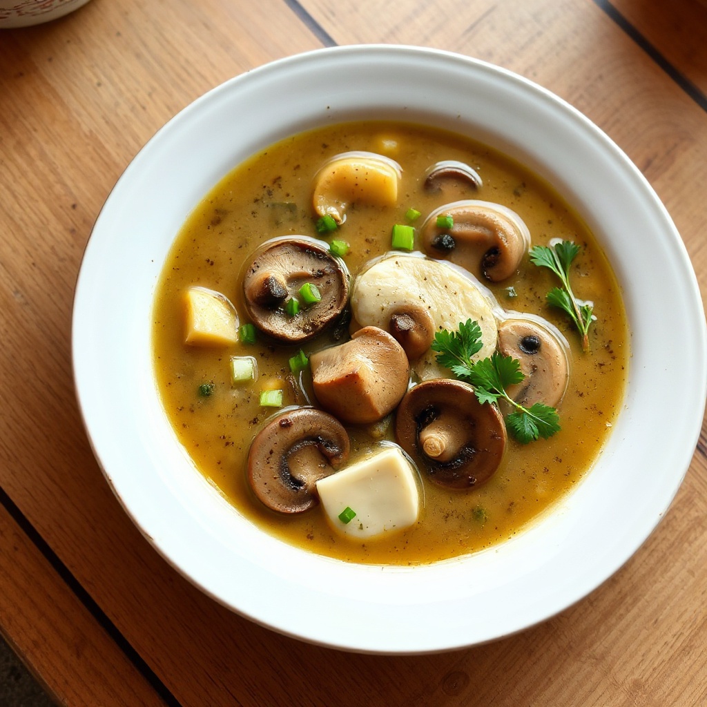 Herzhafte Pilzdelikatesse Suppe