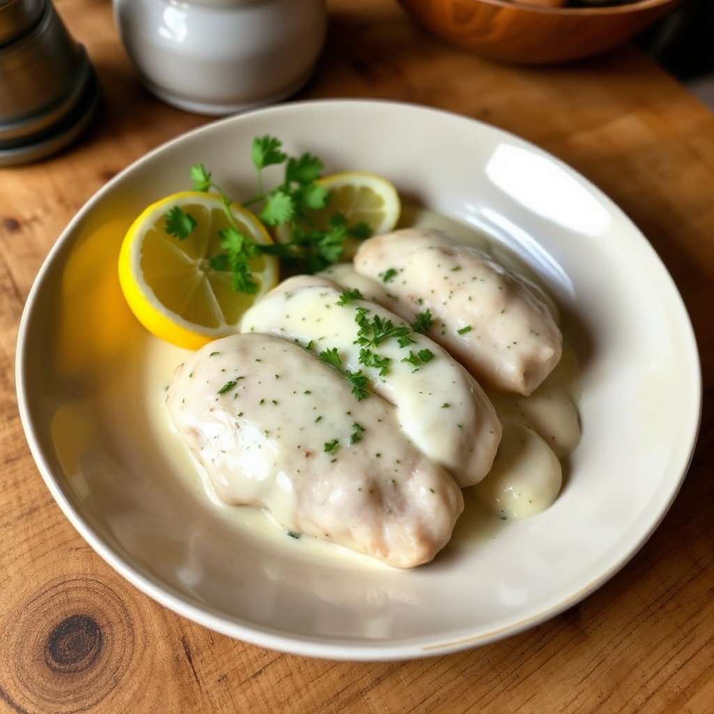 Zitronen-Kräuter-Hühnchen mit cremiger Sauce