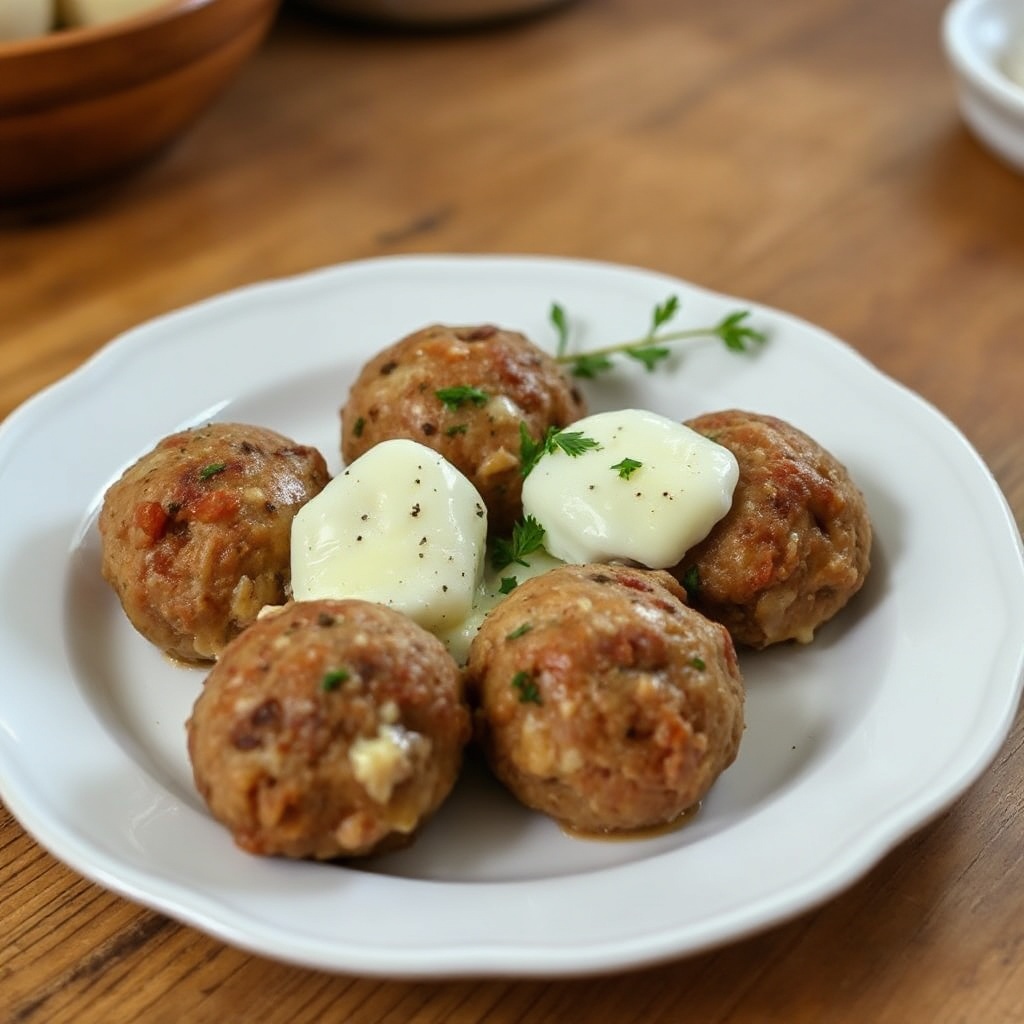 Käsegefüllte Kräuter-Türkey-Fleischbällchen