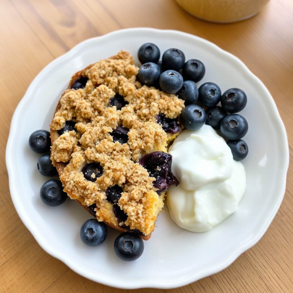 Torta di Caffè con Streusel ai Mirtilli
