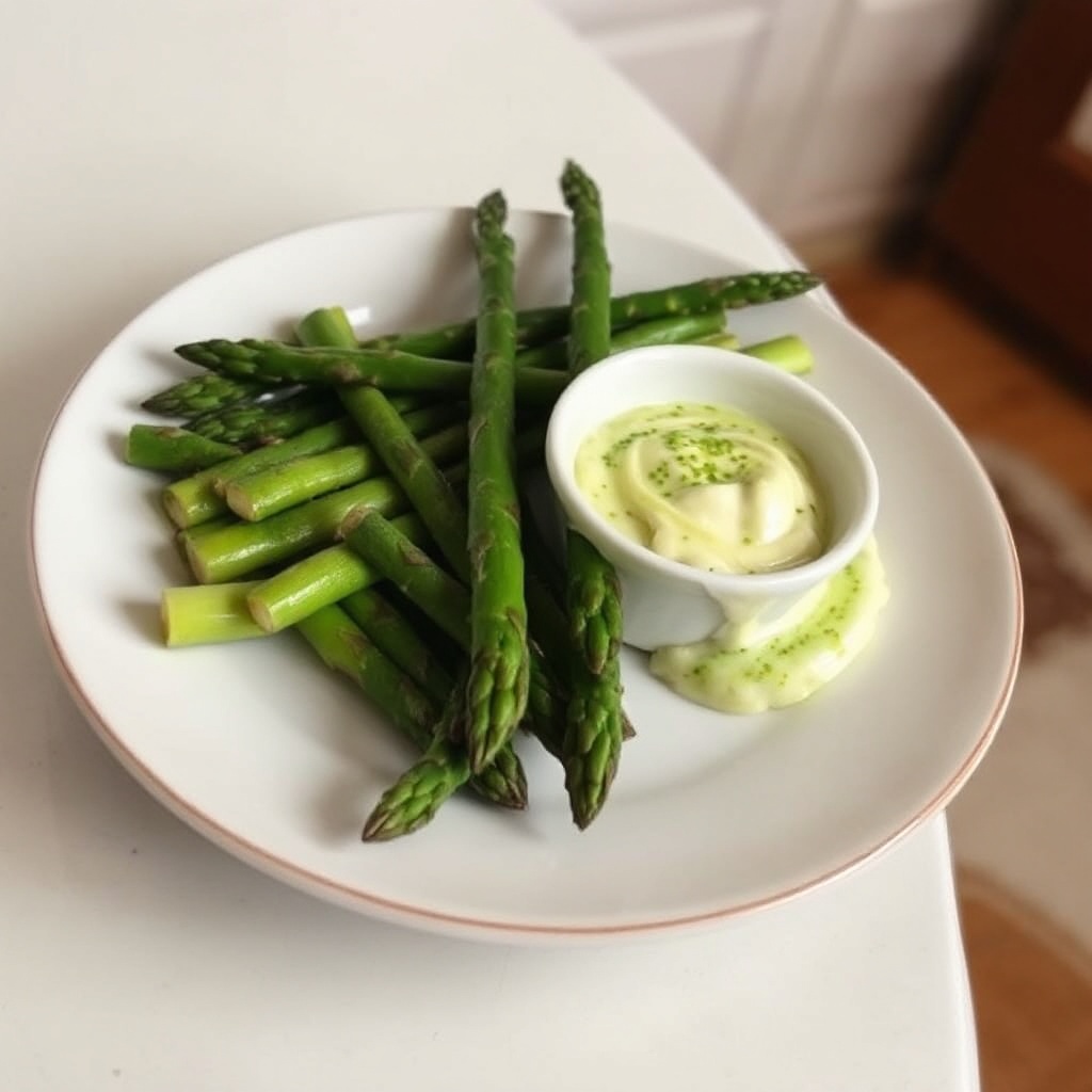 Asparagus with Zesty Wasabi Dip