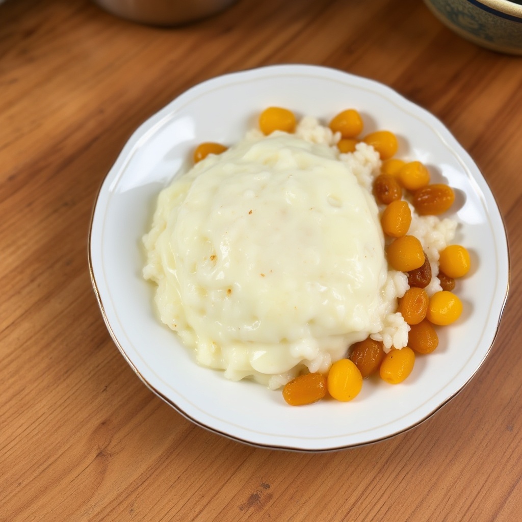 Cremiger Vanille-Reisbrei mit Goldenen Rosinen