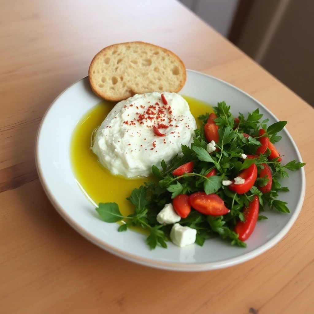 Mediterranean Feta Dip with Garlic-Infused Oil