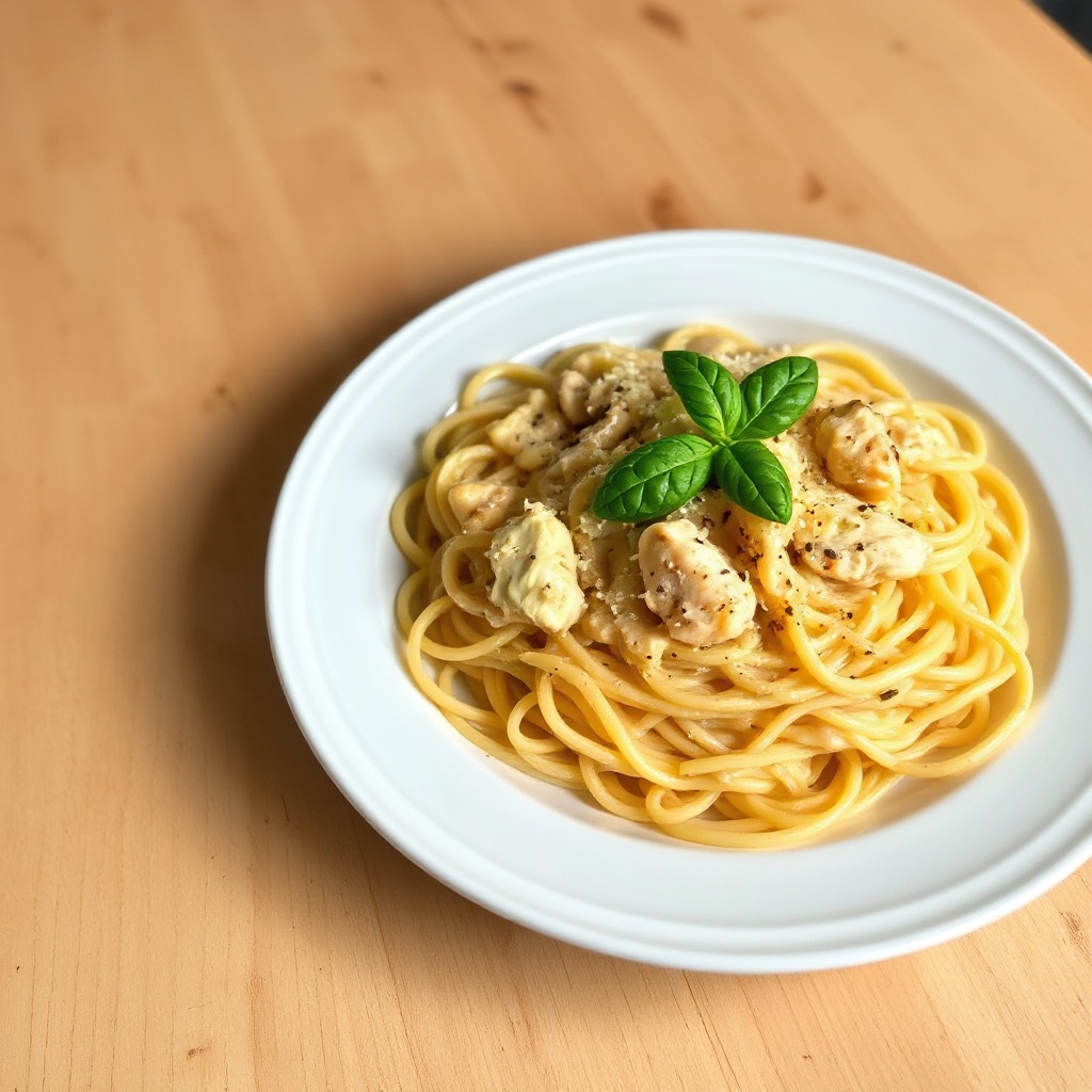 Delizia di Pasta al Pollo con Salsa Vodka Cremosa