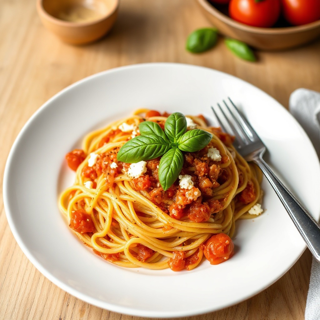 Fettuccine Piccanti con Salsa di Pomodoro e Basilico