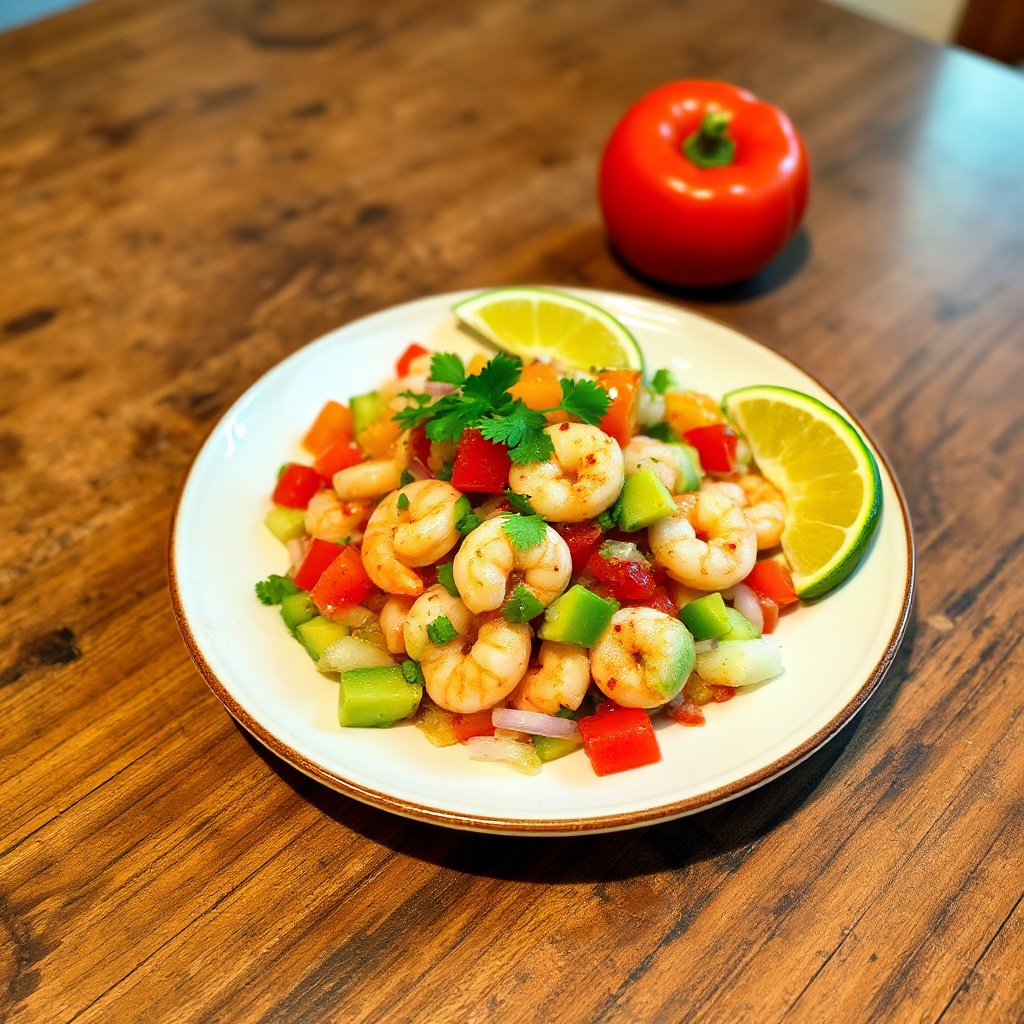 Ceviche di Gamberi e Avocado Piccante