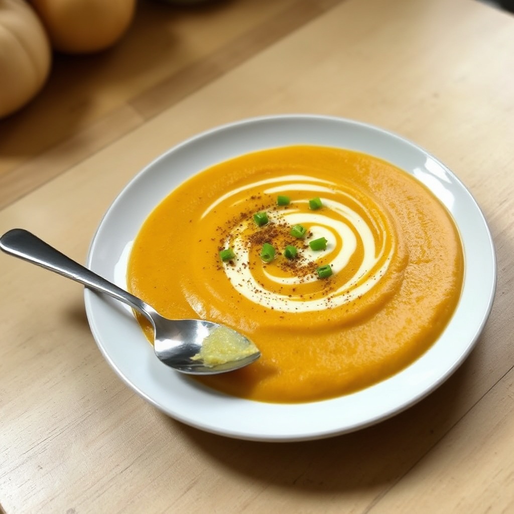 Cremige gewürzte Kürbissuppe