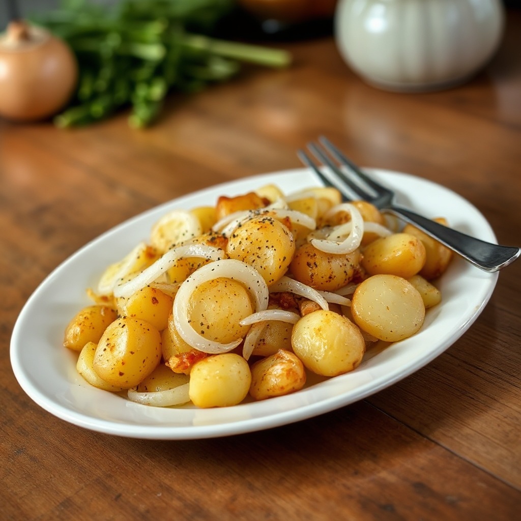 Knusprige Pfannen-Kartoffeln mit Zwiebeln