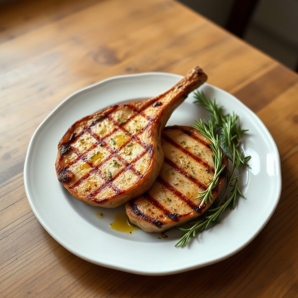 Herzhafte Kräuter-infused Gegrillte Schweinekoteletts