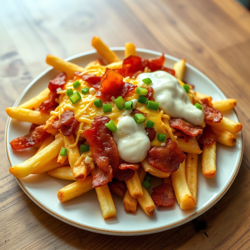 Beladene Käse-Bacon-Pommes