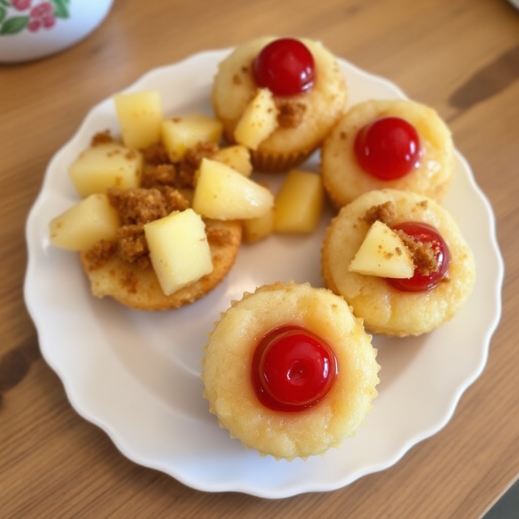Tropical Pineapple Cherry Cupcakes