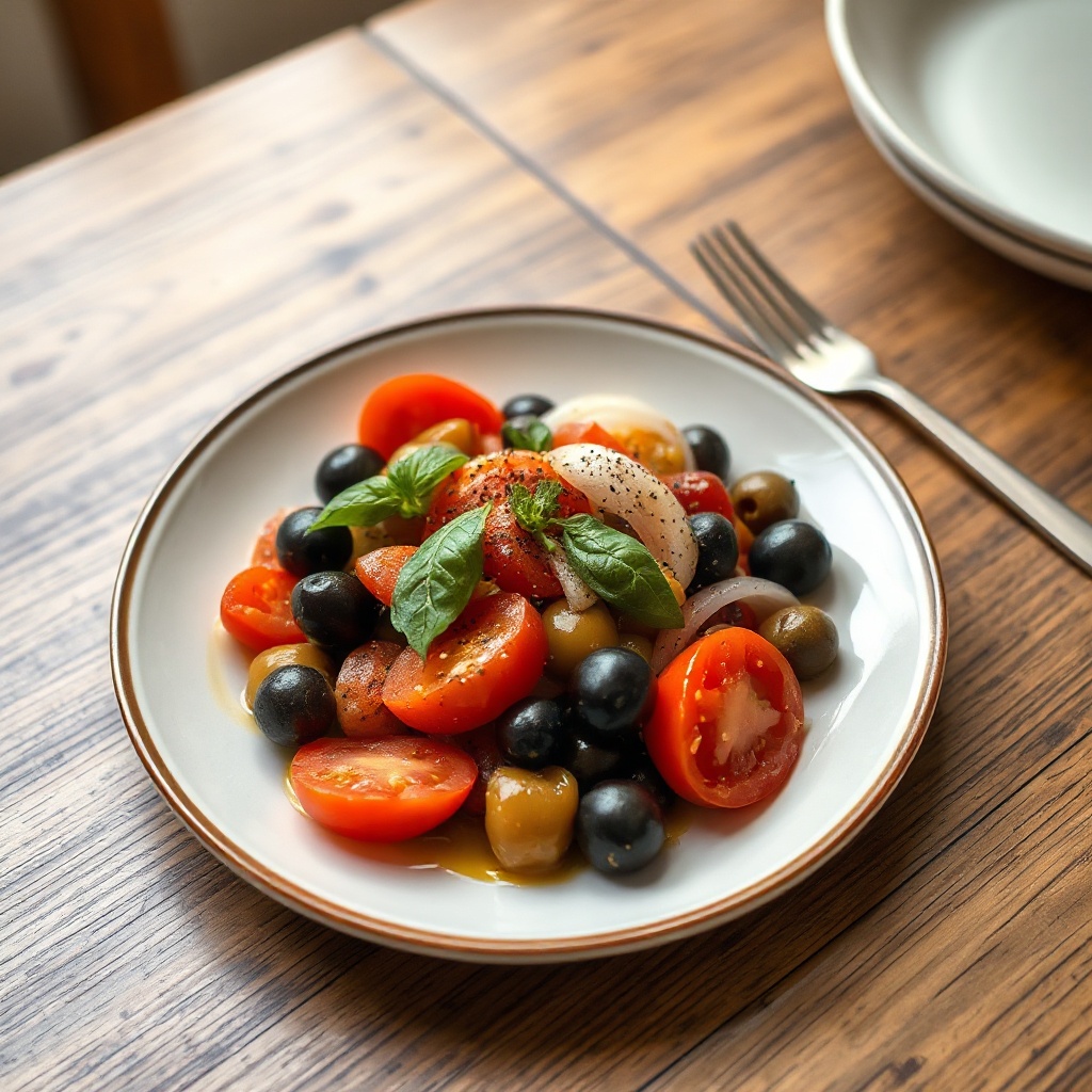 Insalata Mediterranea di Olive e Pomodori