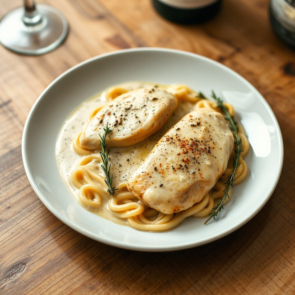 Pollo alle Erbe in Salsa Cremosa di Vino Bianco
