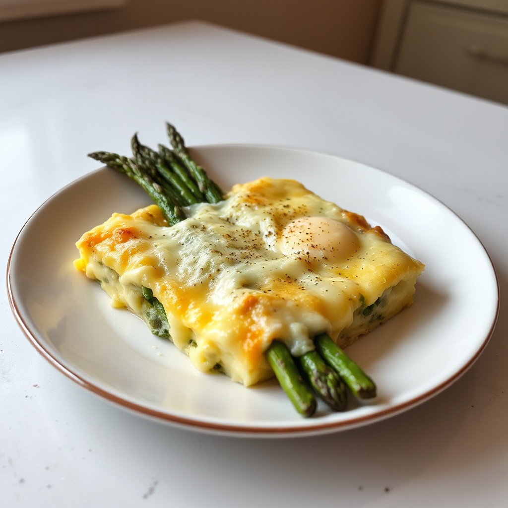 Torta di Uova e Asparagi con Formaggio