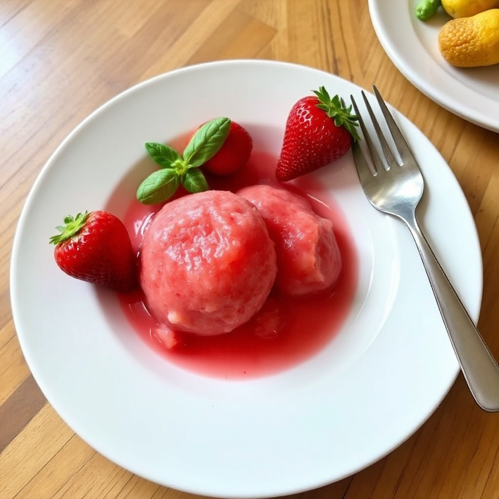 Refreshing Strawberry Basil Sorbet