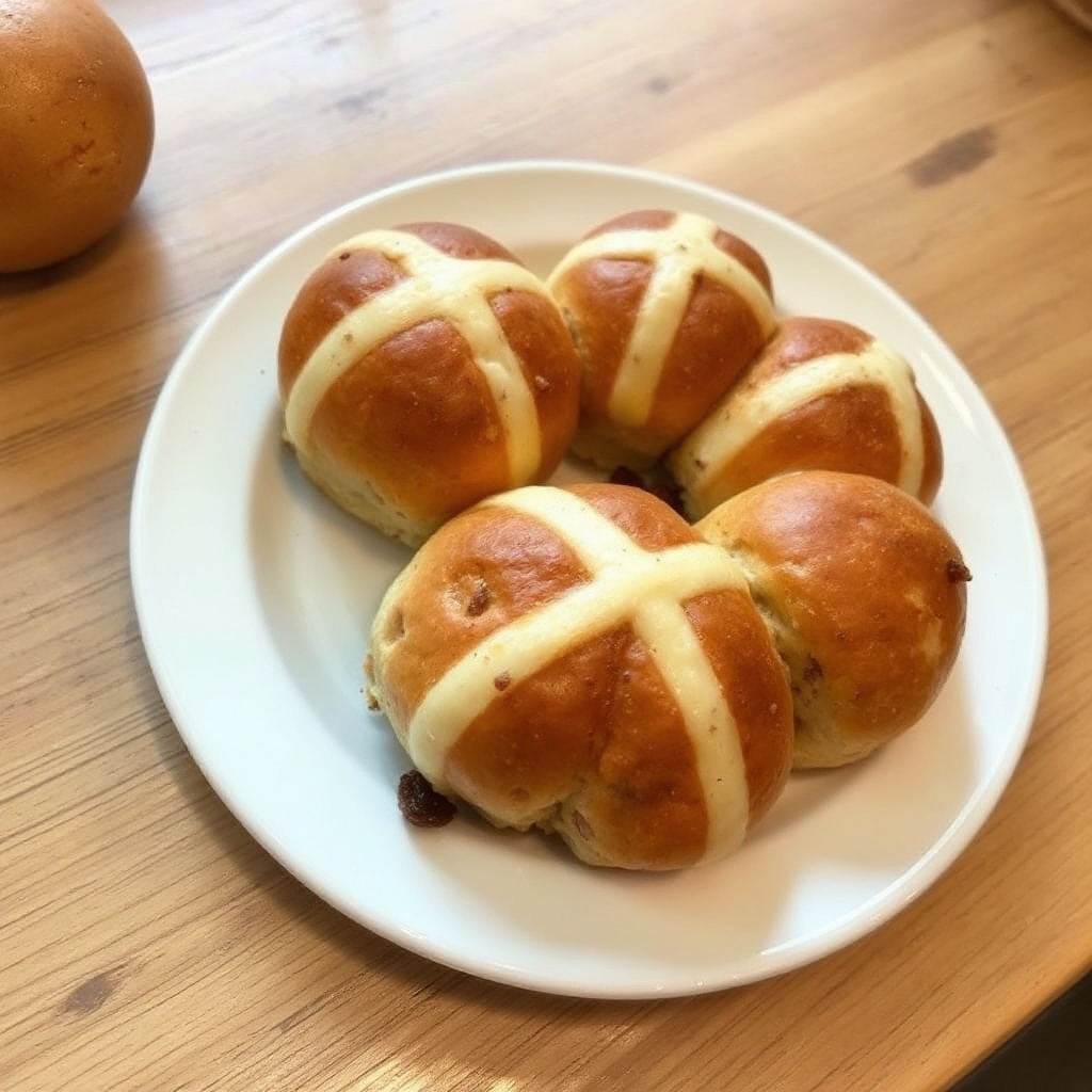Verbesserte Hot Cross Buns mit Zitrusfrüchten und Gewürzen