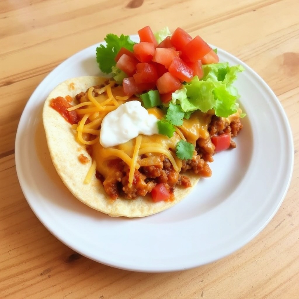 Käseüberbackene Taco-Auflauf
