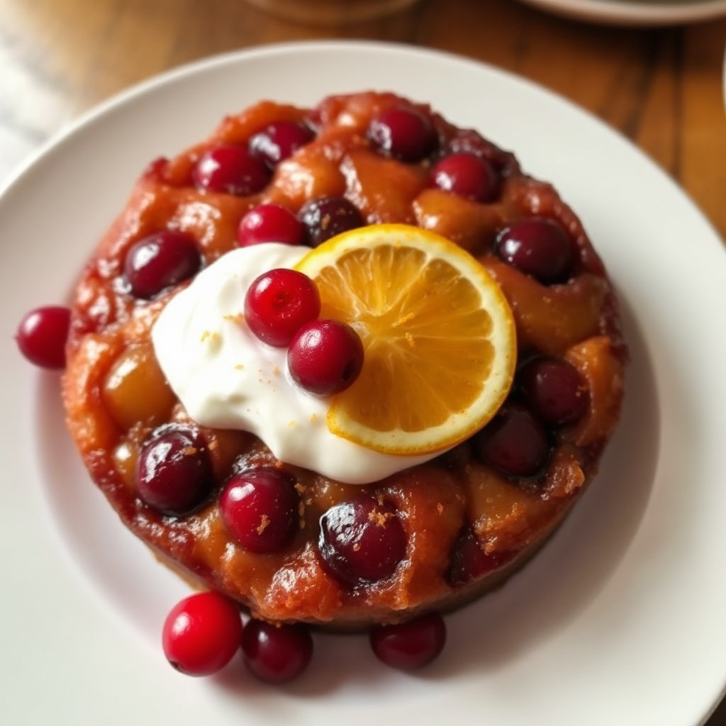 Cranberry Orange Upside-Down Cake